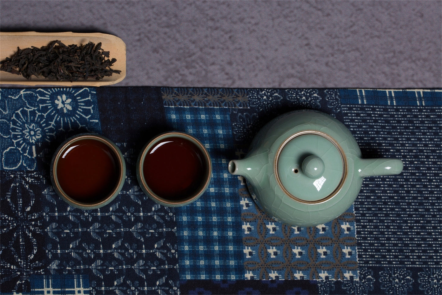 Longquan Celadon Ge Kiln Xishi 3 Head Teapot set