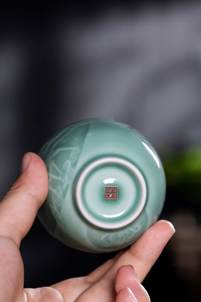 Longquan Celadon 8-Head Dunhuang teapot set
