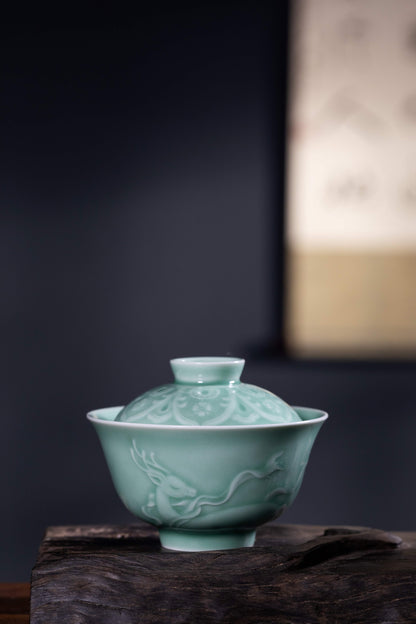 Longquan Celadon 8-Head Dunhuang teapot set