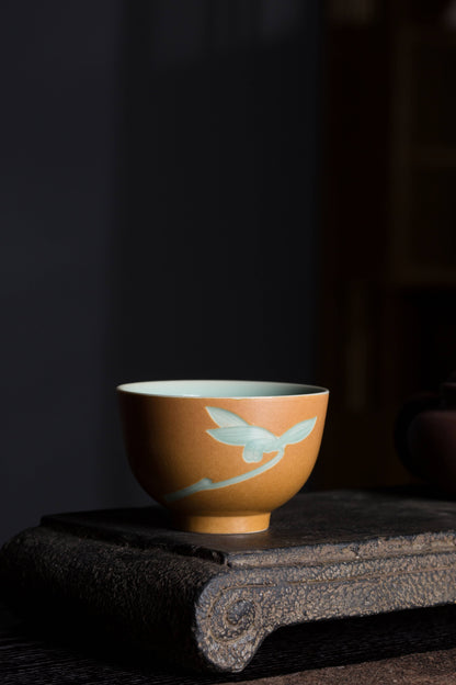 Longquan celadon master cup, Elegant Orchids Master cup, Host-Cup