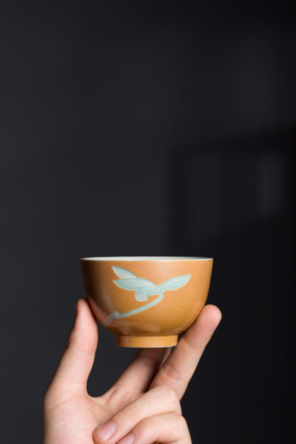 Longquan celadon master cup, Elegant Orchids Master cup, Host-Cup
