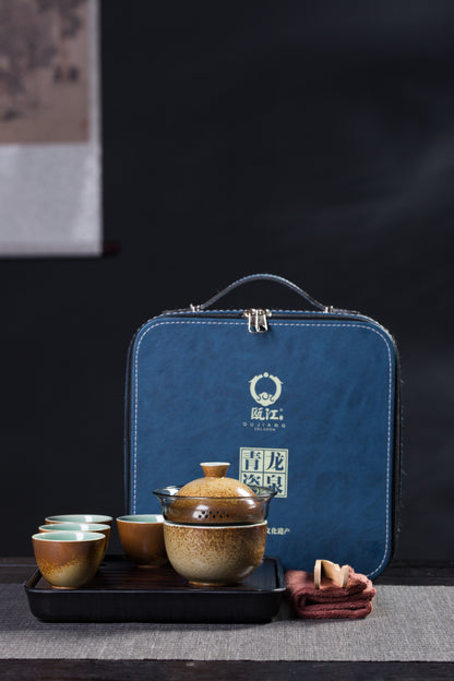 Abundance of Gold and Jade, Longquan Celadon 5- Head teapot with tea tray
