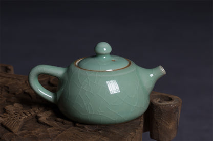 Longquan Celadon Ge Kiln Xishi 3 Head Teapot set
