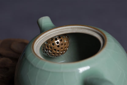 Longquan Celadon Ge Kiln Xishi 3 Head Teapot set
